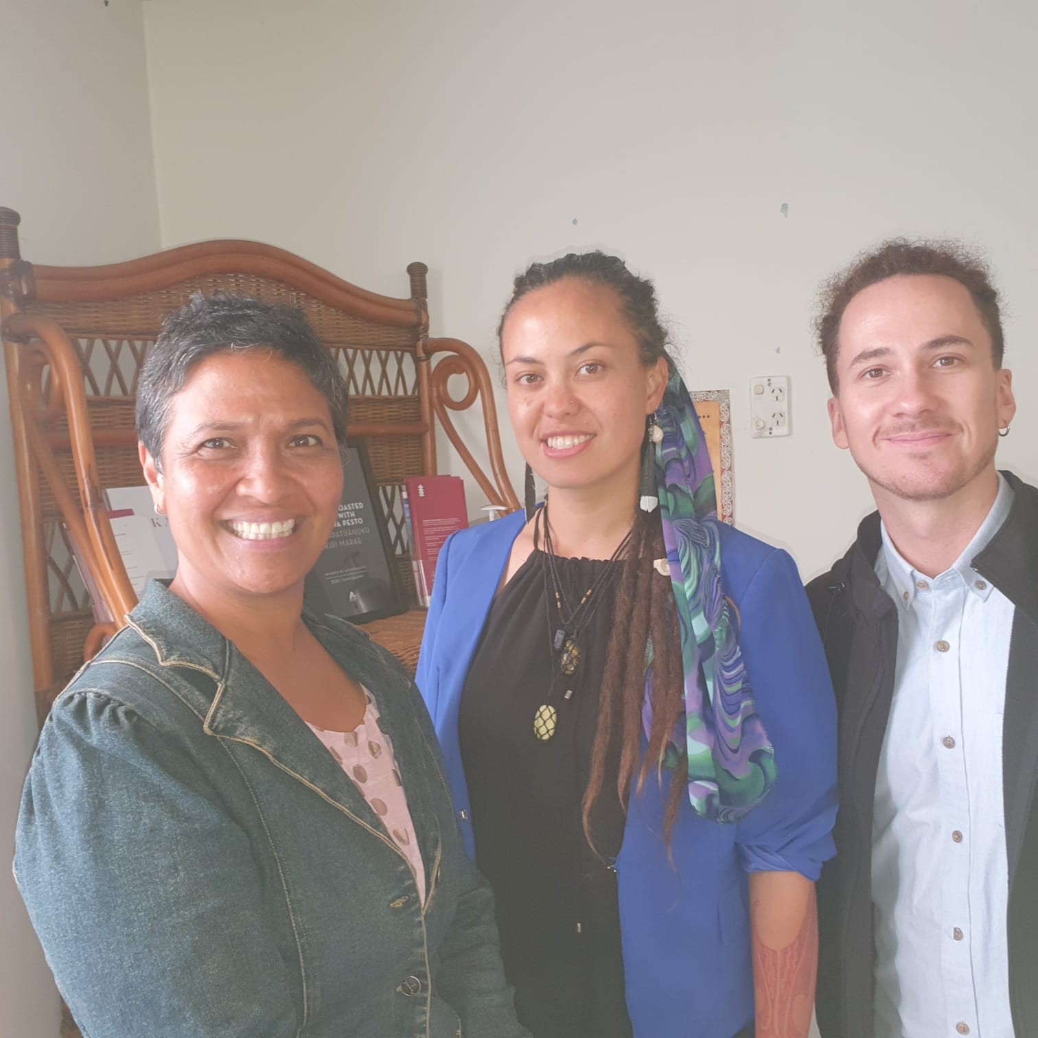 AGWN Marae visit-Luella, Jamie, Hēmi