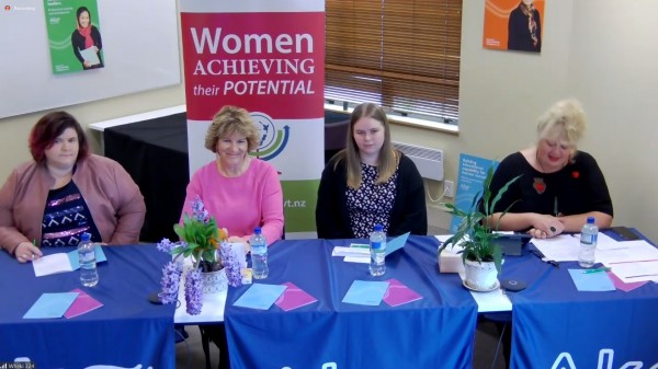 Panellists are introduced at the start of the event.(L to R: Prudence Walker, Jacqui Francis, Neve Soryl and Jennifer Leahy)