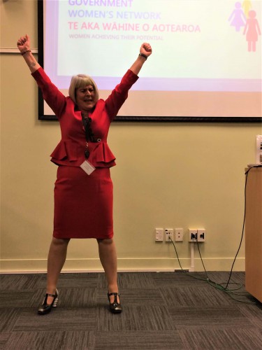 Carol Mitchell shows off her power pose