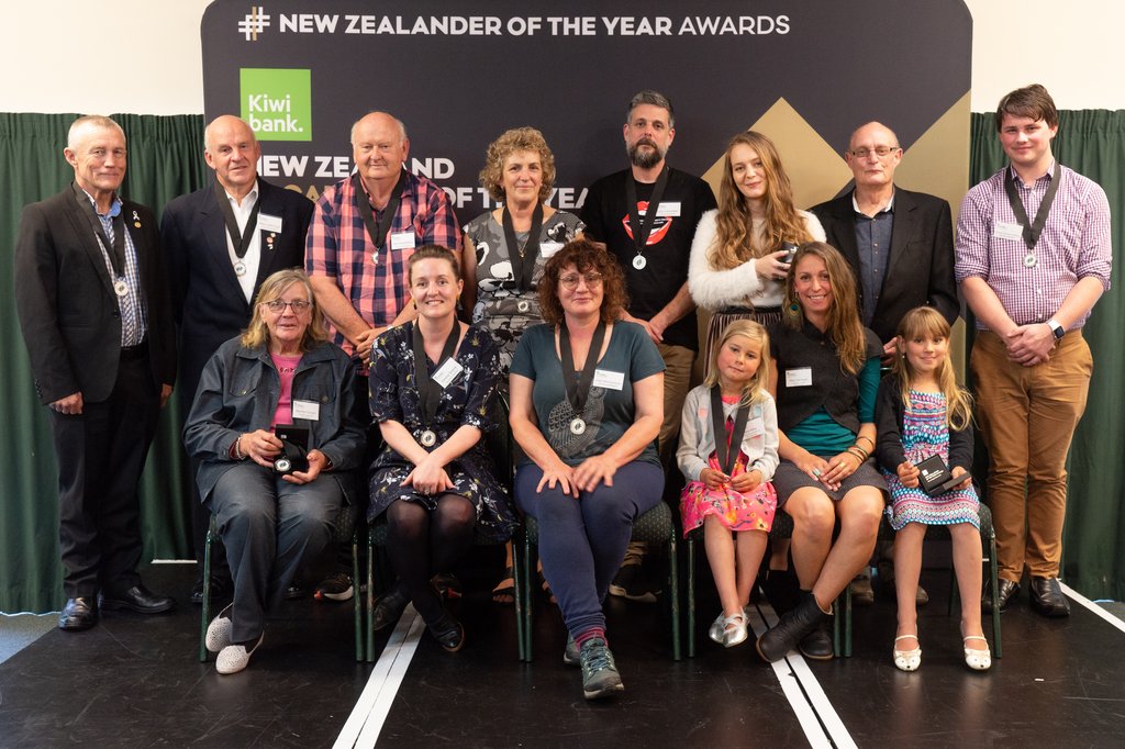 Emma Sherie with her fellow Kiwibank West Coast Local Heroes for 2019