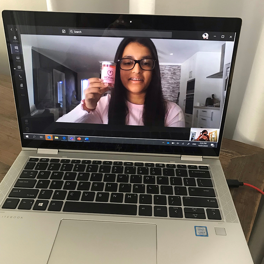 GirlBoss Edge mentee, Shuari Naidoo, shows off Moraka Menstrual Cups